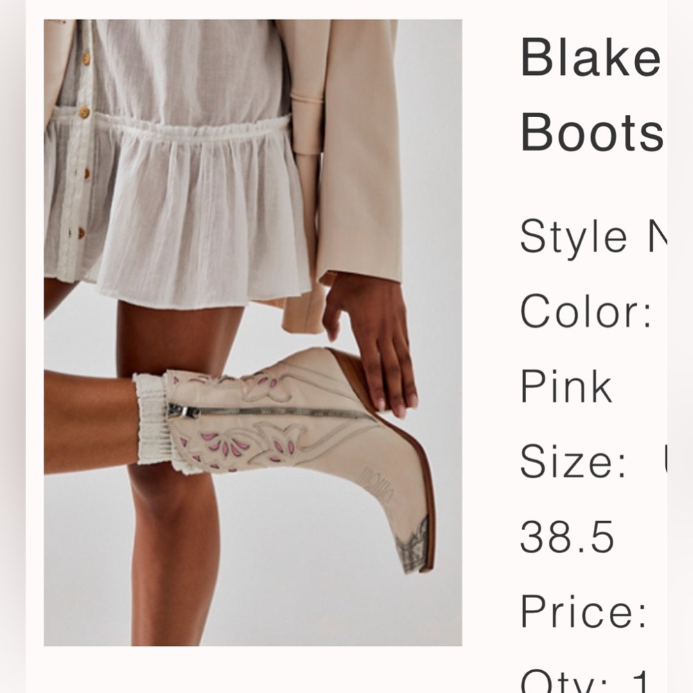 Free people western boot 38 1/2